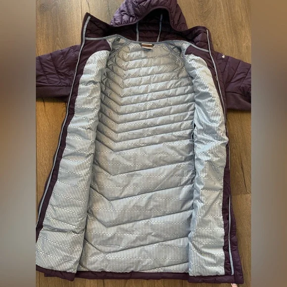 Columbia Womens Oyanta Trail Long Hybrid Jacket Eggplant Purple Size XL - Picture 2 of 8